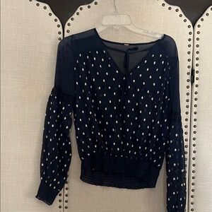 FP Movement by Free People Navy and White Blouse